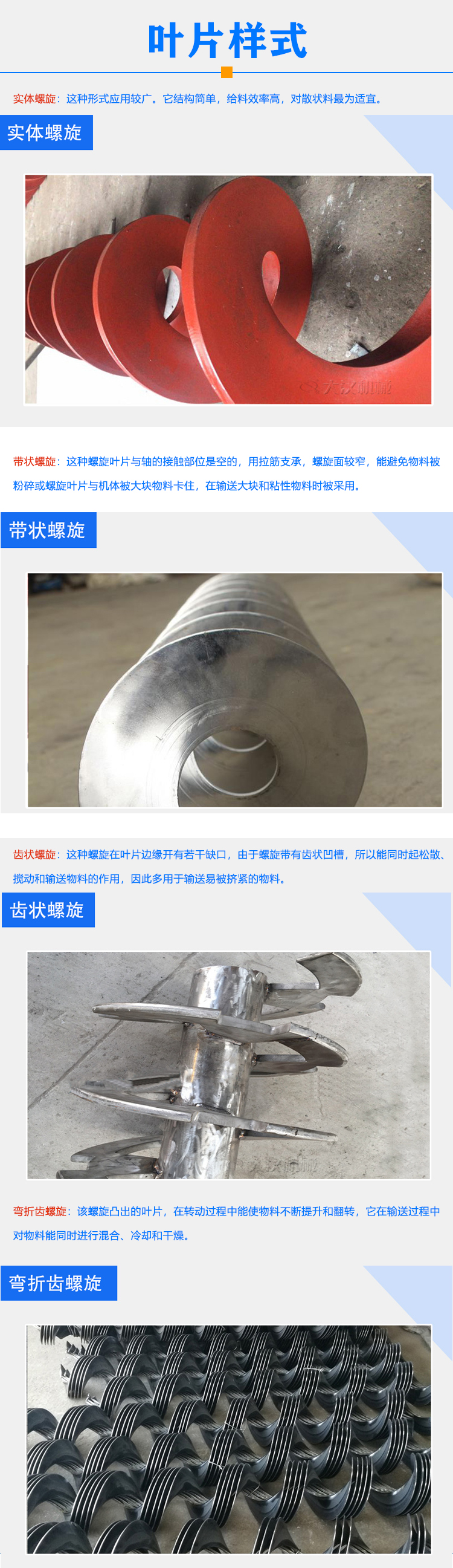 螺旋輸送機葉片樣式